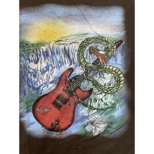 Vintage Hard Rock Cafe Shirt‎ Men 2XL Brown Tee Rock Snake 90s Y2K